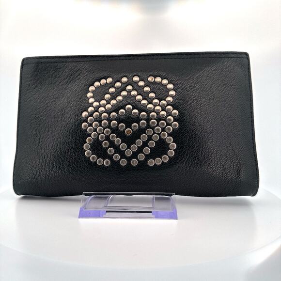 Loewe Leather Pouch with Studded Anagram Logo - Picture 1 of 5